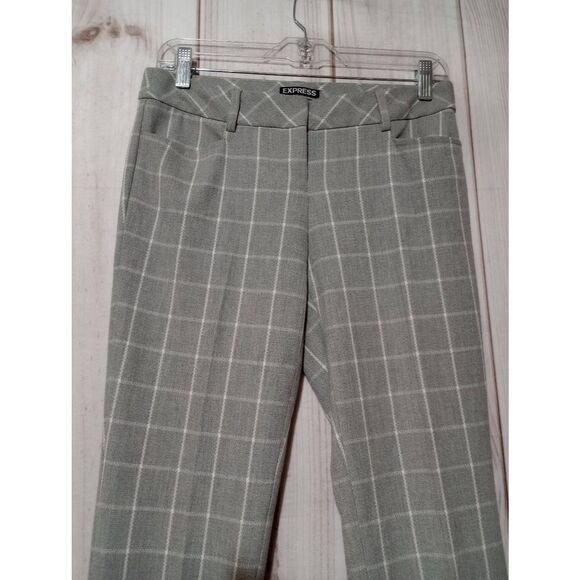 Express Pants Ladies 0 Regular Columnist Gray White - Picture 3 of 6